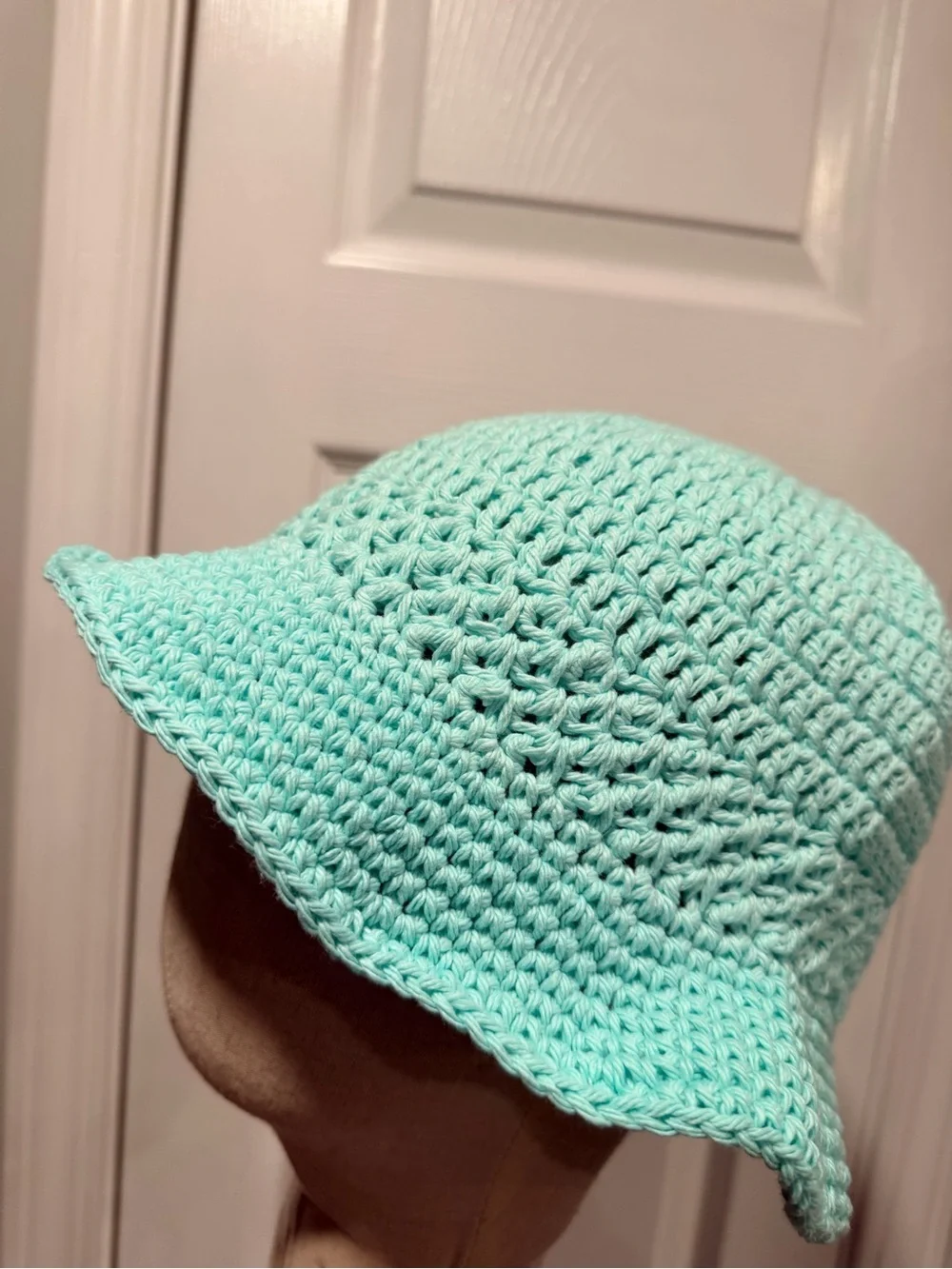 Handmade Crochet Bucket Hat 100% Cotton Lightweight Packable Festival Boho Beach